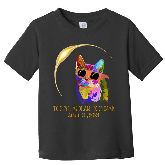 Cat Wearing Solar Eclipse Glasses Toddler T-Shirt