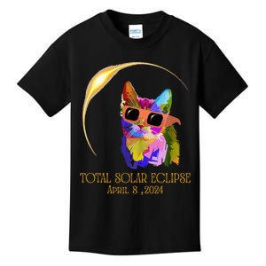 Cat Wearing Solar Eclipse Glasses Kids T-Shirt