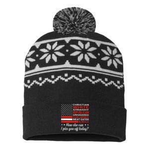 Christian White Straight Republican Unvaxxed Gun Owner Meat Gift USA-Made Snowflake Beanie