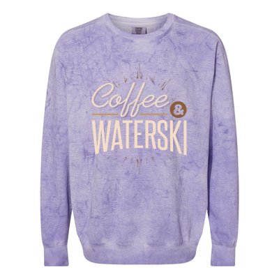 Coffee Water Skiing Gift For Skiers Colorblast Crewneck Sweatshirt