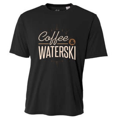 Coffee Water Skiing Gift For Skiers Cooling Performance Crew T-Shirt