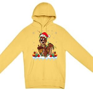 Chipmunk Wearing Santa Hat Xmas Chipmunk Lover Christmas Premium Pullover Hoodie