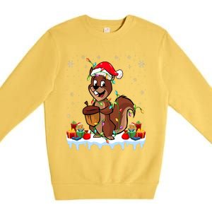 Chipmunk Wearing Santa Hat Xmas Chipmunk Lover Christmas Premium Crewneck Sweatshirt