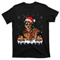 Chipmunk Wearing Santa Hat Xmas Chipmunk Lover Christmas T-Shirt