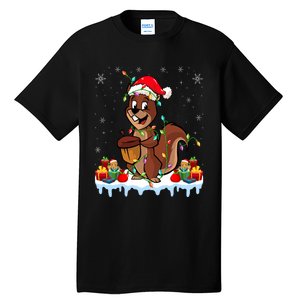 Chipmunk Wearing Santa Hat Xmas Chipmunk Lover Christmas Tall T-Shirt