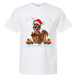 Chipmunk Wearing Santa Hat Xmas Chipmunk Lover Christmas Garment-Dyed Heavyweight T-Shirt