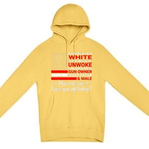 Christian White Straight Unwoke Unvaxxed Gun Owner Premium Pullover Hoodie