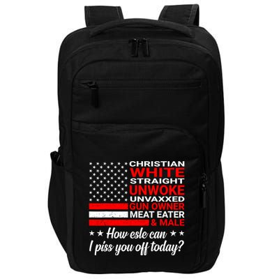 Christian White Straight Unwoke Unvaxxed Gun Owner Impact Tech Backpack