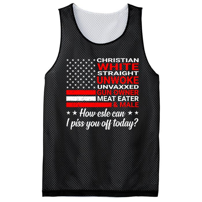 Christian White Straight Unwoke Unvaxxed Gun Owner Mesh Reversible Basketball Jersey Tank