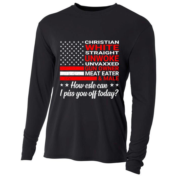 Christian White Straight Unwoke Unvaxxed Gun Owner Cooling Performance Long Sleeve Crew