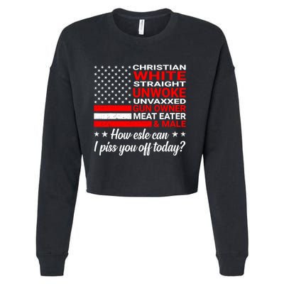 Christian White Straight Unwoke Unvaxxed Gun Owner Cropped Pullover Crew