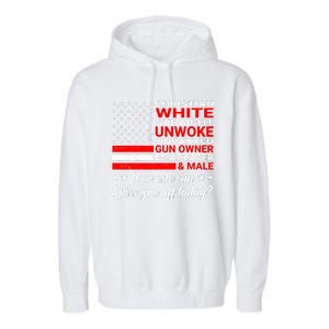 Christian White Straight Unwoke Unvaxxed Gun Owner Garment-Dyed Fleece Hoodie