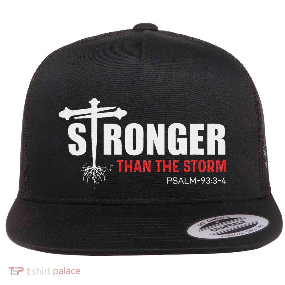 Christian Women Stronger Than The Storm Flat Bill Trucker Hat
