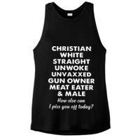 Christian White Straight Unwoke Unvaxxed Gun Owner Meat Eater Male How Else Can Ladies PosiCharge Tri-Blend Wicking Tank