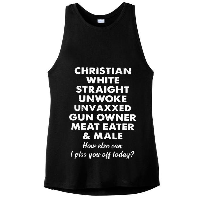 Christian White Straight Unwoke Unvaxxed Gun Owner Meat Eater Male How Else Can Ladies PosiCharge Tri-Blend Wicking Tank