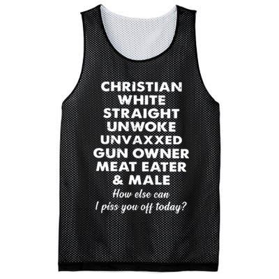 Christian White Straight Unwoke Unvaxxed Gun Owner Meat Eater Male How Else Can Mesh Reversible Basketball Jersey Tank