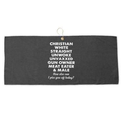 Christian White Straight Unwoke Unvaxxed Gun Owner Meat Eater Male How Else Can Large Microfiber Waffle Golf Towel