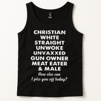 Christian White Straight Unwoke Unvaxxed Gun Owner Meat Eater Male How Else Can Tank Top