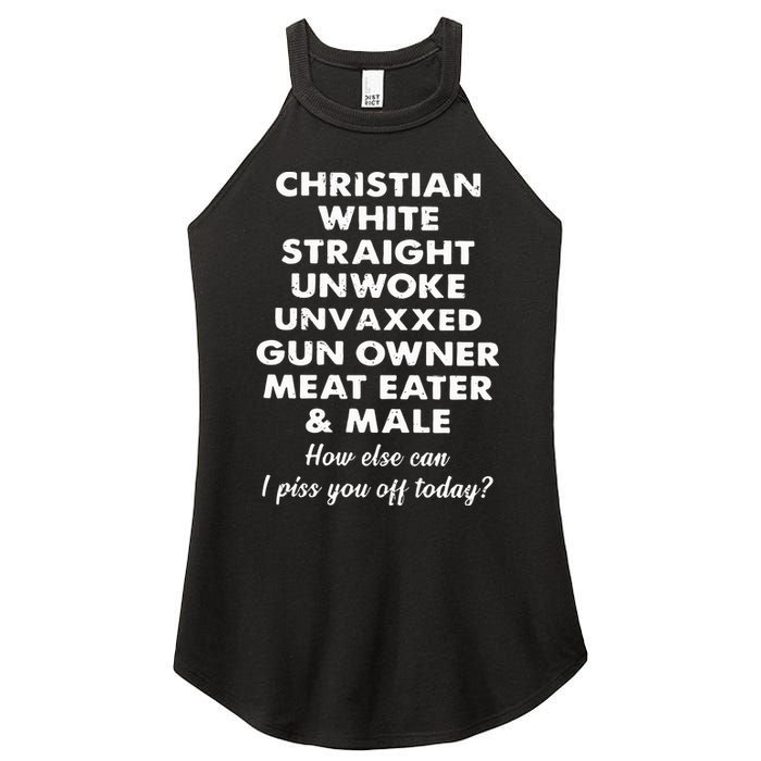 Christian White Straight Unwoke Unvaxxed Gun Owner Meat Eater Male How Else Can Women's Perfect Tri Rocker Tank