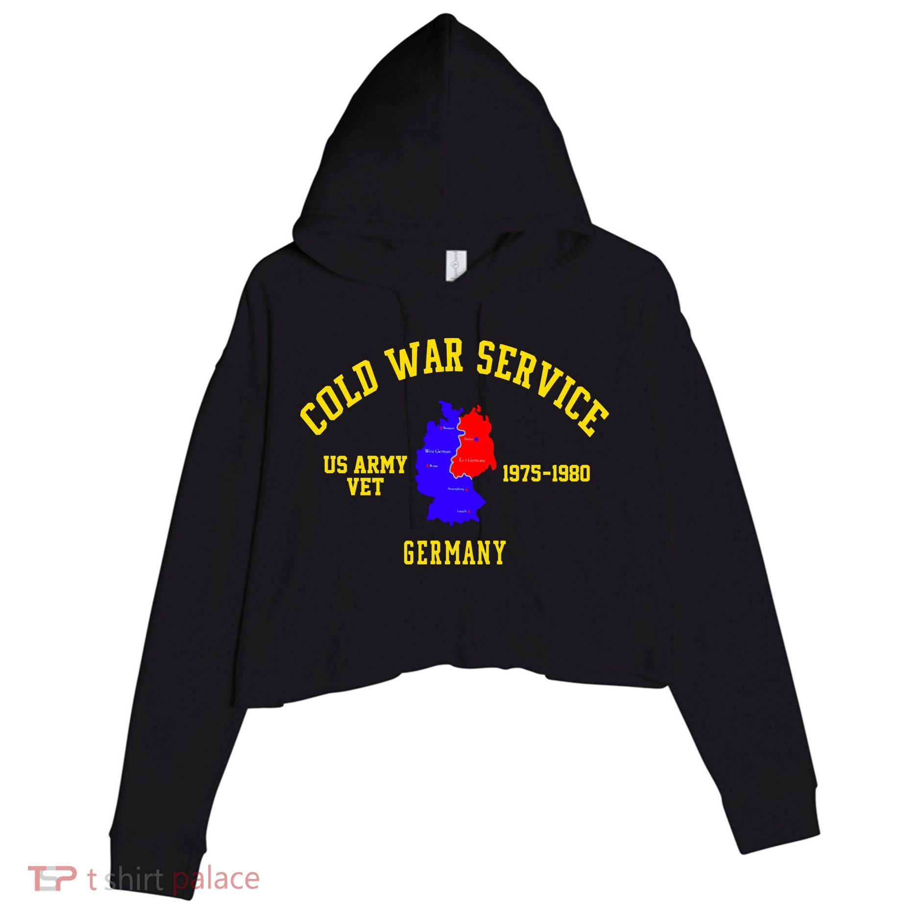 Cold War Service Germany US Army Veteran 1975 To 1980 Crop Fleece Hoodie
