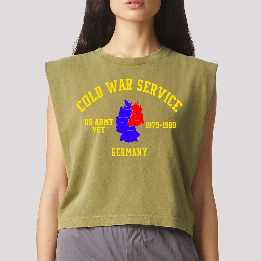Cold War Service Germany US Army Veteran 1975 To 1980 Garment-Dyed Women's Muscle Tee