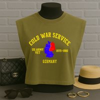 Cold War Service Germany US Army Veteran 1975 To 1980 Garment-Dyed Women's Muscle Tee