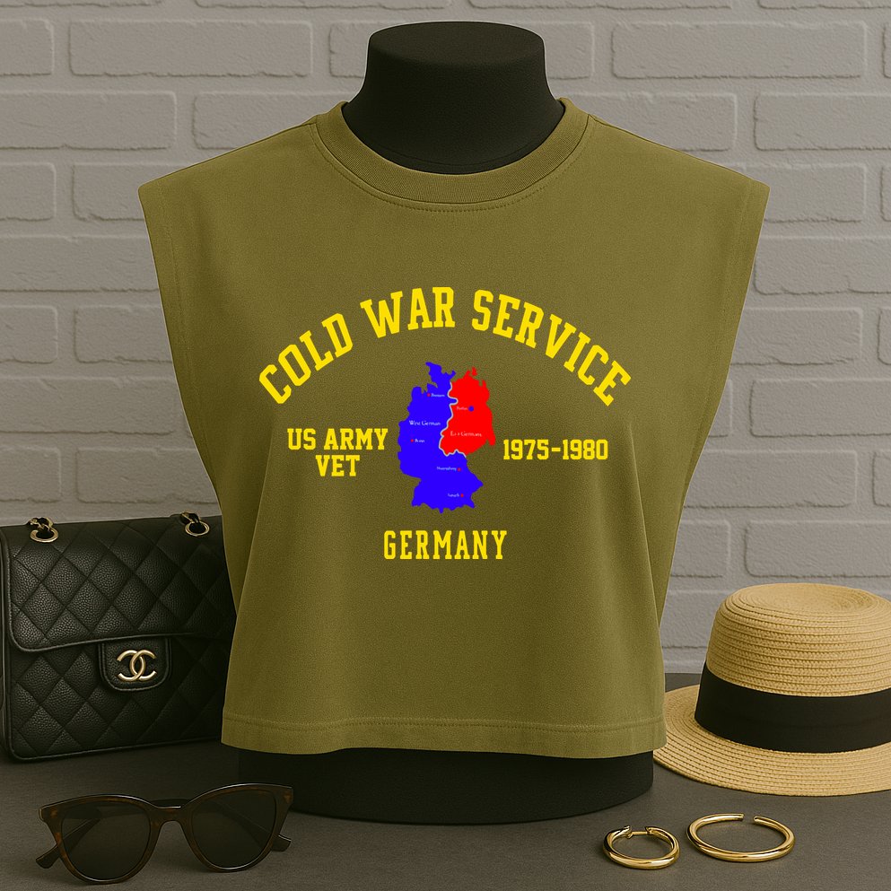 Cold War Service Germany US Army Veteran 1975 To 1980 Garment-Dyed Women's Muscle Tee