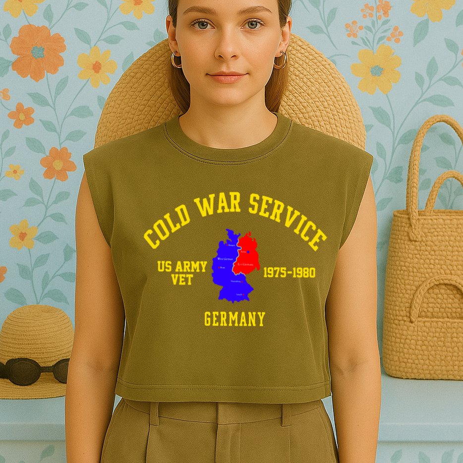 Cold War Service Germany US Army Veteran 1975 To 1980 Garment-Dyed Women's Muscle Tee