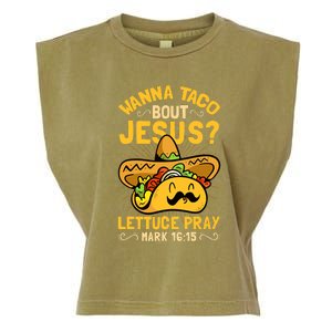 Christian Wanna Taco Bout Jesus Funny Garment-Dyed Women's Muscle Tee