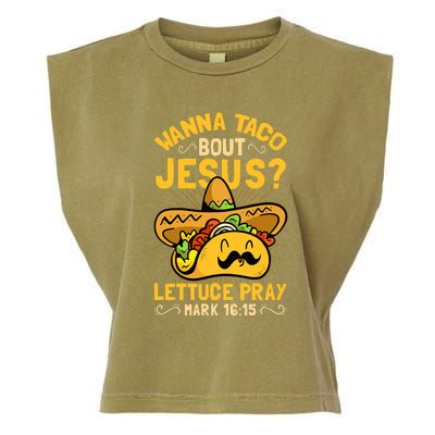 Christian Wanna Taco Bout Jesus Funny Garment-Dyed Women's Muscle Tee