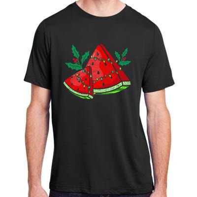 Christmas Watermelon Tropical Summer Christmas In July Adult ChromaSoft Performance T-Shirt