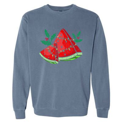 Christmas Watermelon Tropical Summer Christmas In July Garment-Dyed Sweatshirt