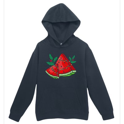 Christmas Watermelon Tropical Summer Christmas In July Urban Pullover Hoodie