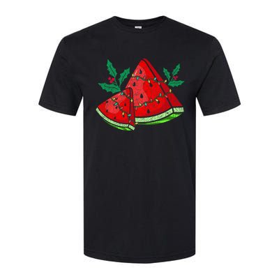 Christmas Watermelon Tropical Summer Christmas In July Softstyle CVC T-Shirt