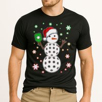 Christmas Winter Time Pickleball Snowman Cooling Performance Crew T-Shirt