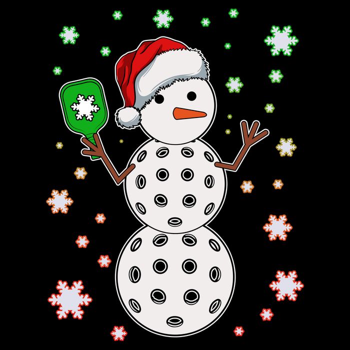 Christmas Winter Time Pickleball Snowman Cooling Performance Crew T-Shirt