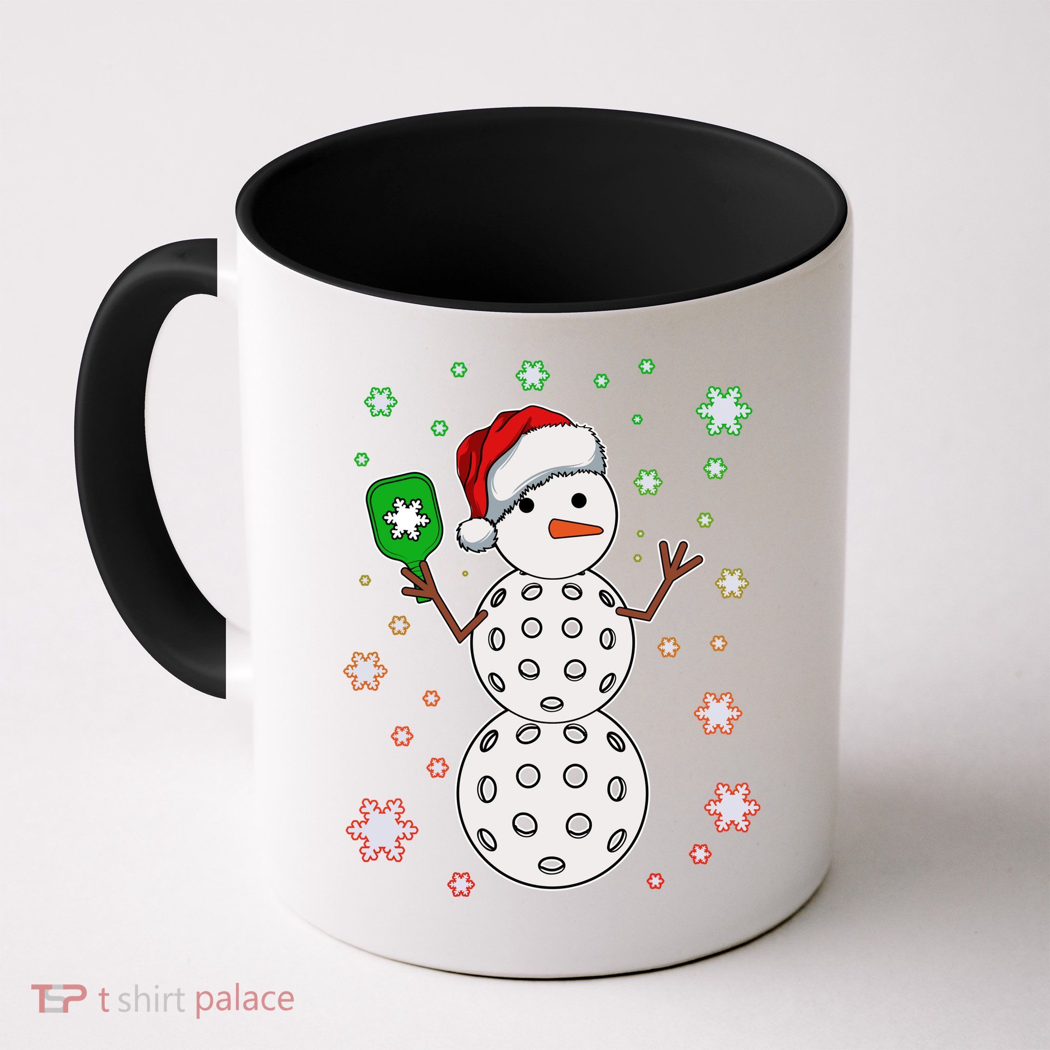 Christmas Winter Time Pickleball Snowman Mug