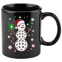 Christmas Winter Time Pickleball Snowman 11oz C Handle Ceramic Mug