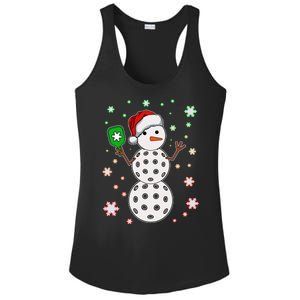 Christmas Winter Time Pickleball Snowman Ladies PosiCharge Competitor Racerback Tank