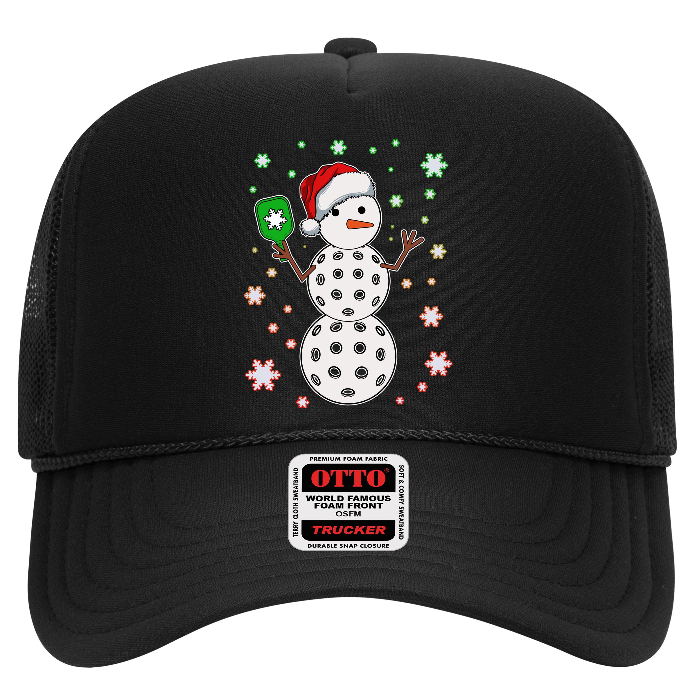Christmas Winter Time Pickleball Snowman Hat