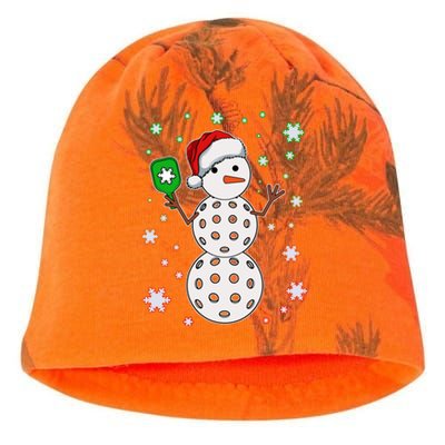 Christmas Winter Time Pickleball Snowman Kati - Camo Knit Beanie