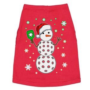 Christmas Winter Time Pickleball Snowman Doggie Tank