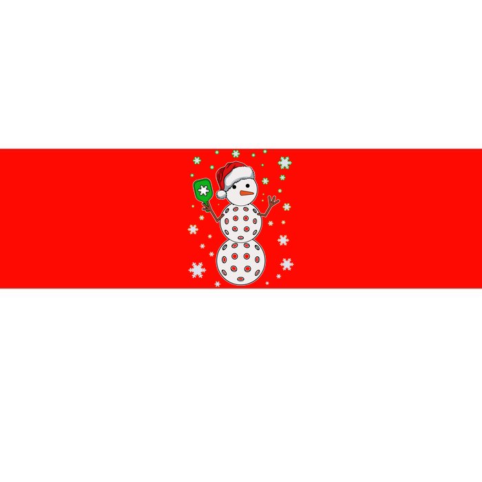 Christmas Winter Time Pickleball Snowman Bumper Sticker