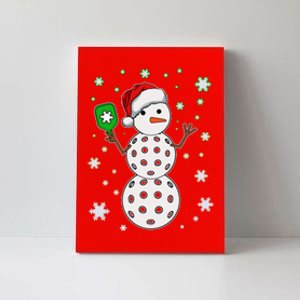 Christmas Winter Time Pickleball Snowman Canvas