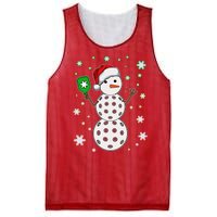 Christmas Winter Time Pickleball Snowman Mesh Reversible Basketball Jersey Tank