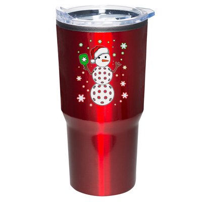 Christmas Winter Time Pickleball Snowman Tumbler