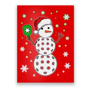 Christmas Winter Time Pickleball Snowman Poster