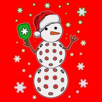 Christmas Winter Time Pickleball Snowman Baby Bodysuit