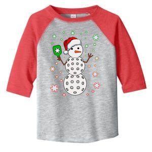 Christmas Winter Time Pickleball Snowman Toddler Fine Jersey T-Shirt