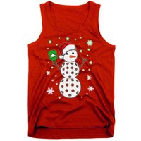 Christmas Winter Time Pickleball Snowman Tank Top